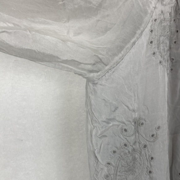 Le Marais Paris Women’s Silk Boho Peasant Tunic Top sz Large - Picture 8 of 12